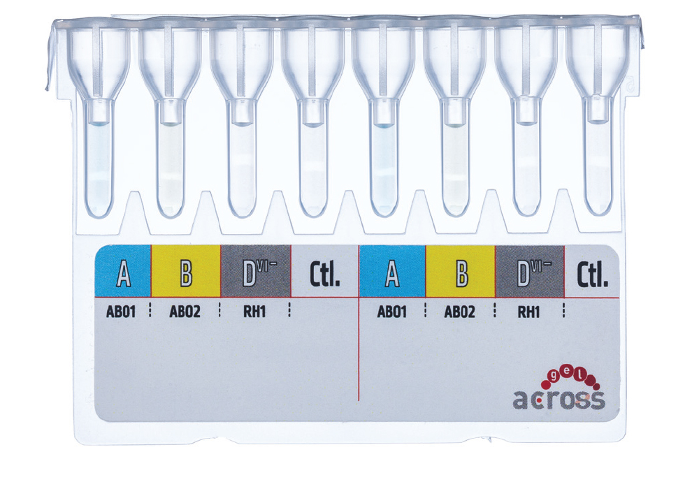Cartela Across Gel<sup>®</sup> Double ABO/D<sup>vı+</sup>
